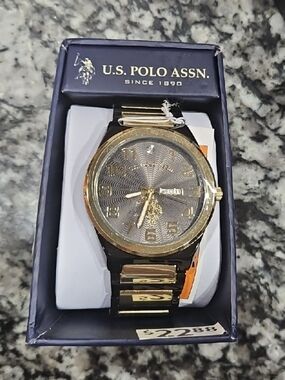 U.S. Polo Assn. Gold and Black Men's Analog Watch
